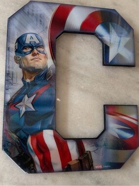 Marvel Captain America Letter C Wall Art - Red Blue White